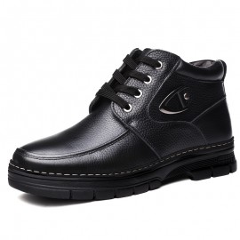 Men's Leather Thermal Winter Shoes Boots Lace-ups, Casual Walking Shoes