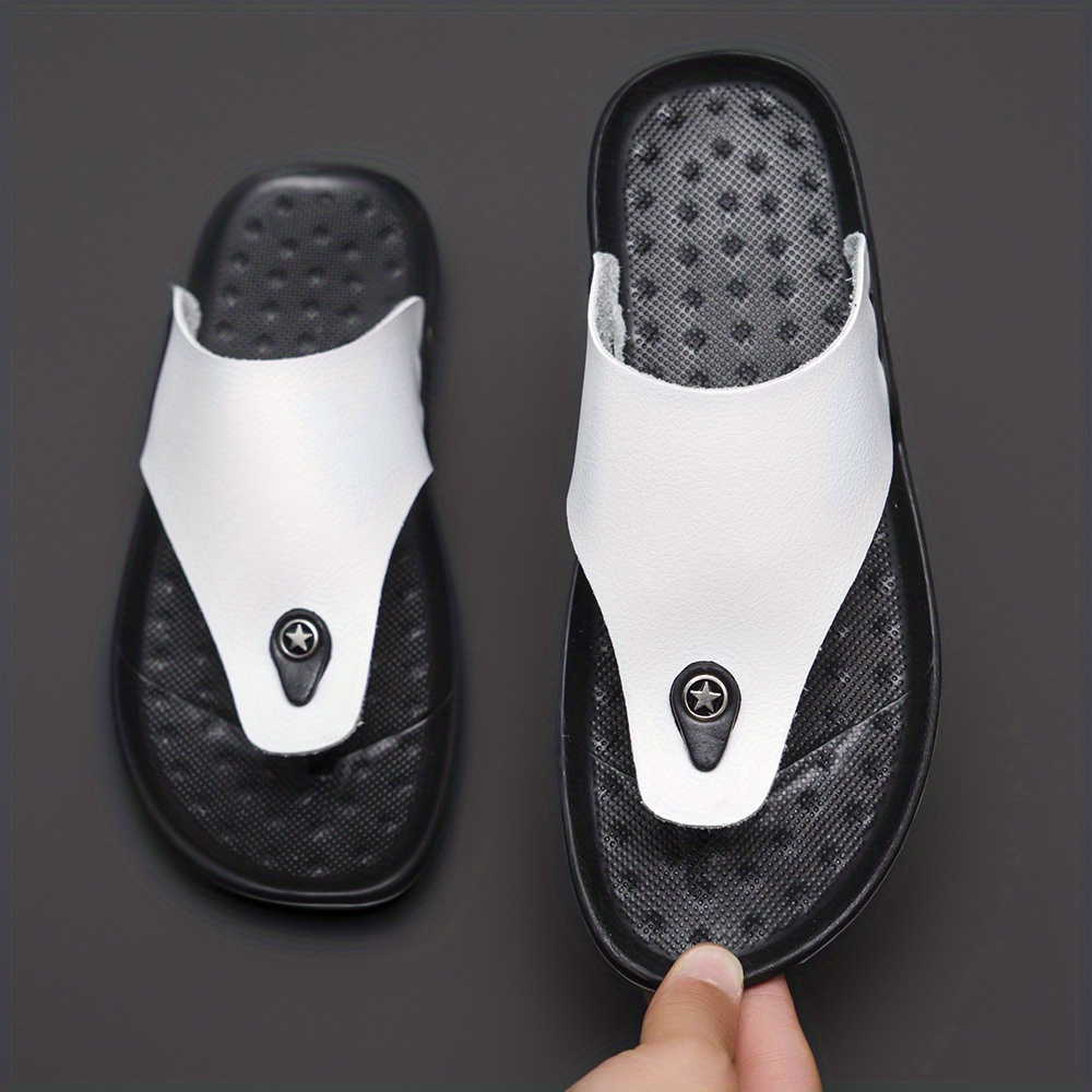 unisex trendy simple breathable non slip slip on sandals casual summer beach outdoors slippers for men women details 1