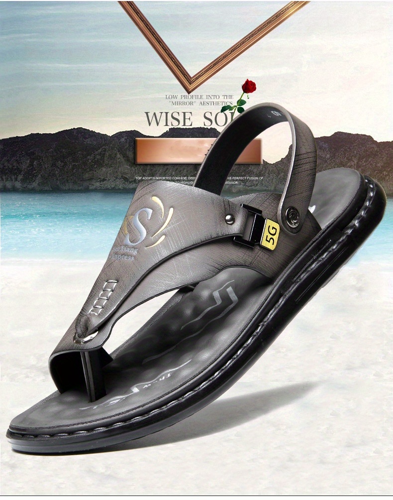 mens trendy outdoor flip flops casual sandals with assorted colors details 2