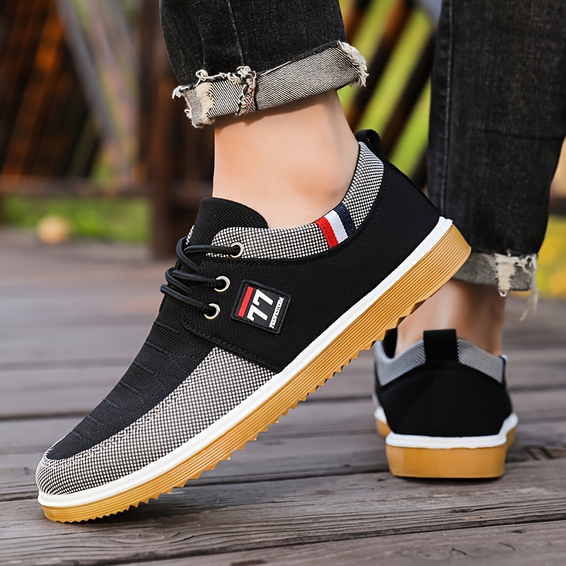 mens comfy canvas shoes breathable lace up casual walking shoes for office walking driving spring summer and autumn details 8